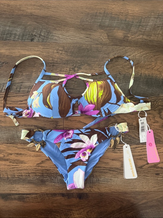 Miss Bikini Luxe, Italy Other - Blue Floral Women’s Bikini Set with Tropical Print